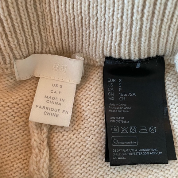 h&m cream-coloured knit sweatpants - Picture 2 of 5